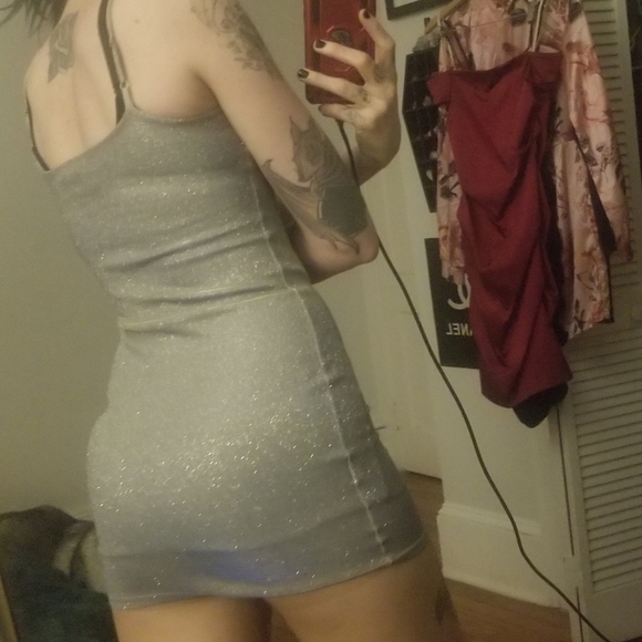 Iridescent blue mini dress - Picture 5 of 5